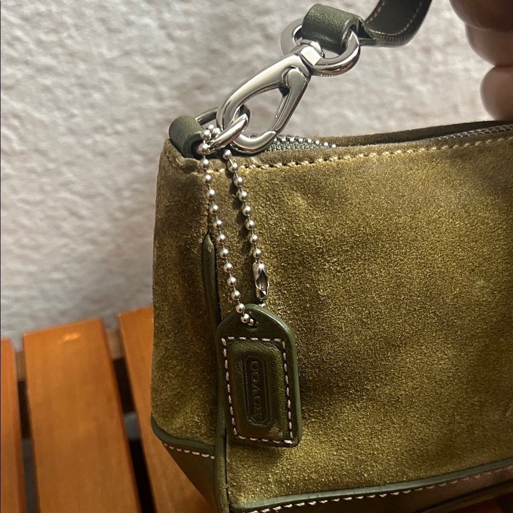 Coach Olive Green Suede Mini Bag - Picture 5 of 7